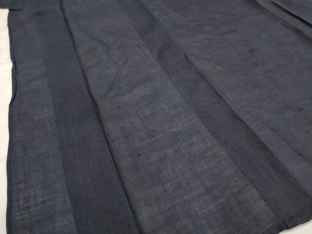 平和屋着物＊夏物　上布　藍鉄色　麻　逸品　AABK2853st