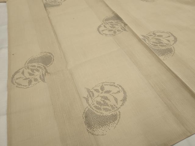平和屋着物＊夏物　結城紬　夏結城　100亀甲　花丸文　正絹　逸品　AABK2855st