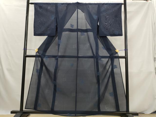 平和屋着物＊夏物　小紋　変わり絽　舞花文　正絹　逸品　AABK2858st
