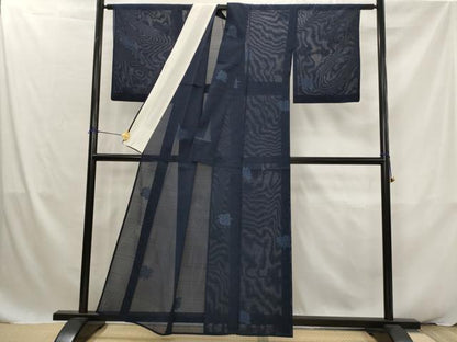 平和屋着物＊夏物　小紋　変わり絽　舞花文　正絹　逸品　AABK2858st