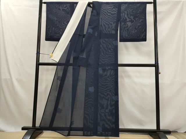 平和屋着物＊夏物　小紋　変わり絽　舞花文　正絹　逸品　AABK2858st