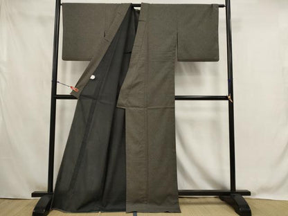 平和屋着物＊夏物　江戸小紋　紗　行儀　黒地　洗える着物　AABK2859st