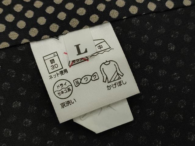 平和屋着物＊夏物　江戸小紋　紗　行儀　黒地　洗える着物　AABK2859st