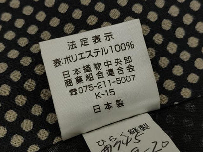 平和屋着物＊夏物　江戸小紋　紗　行儀　黒地　洗える着物　AABK2859st