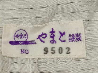 平和屋着物＊夏物　本場小千谷ちぢみ　縞　黒地　やまと誂製　麻　逸品　AABK2860st