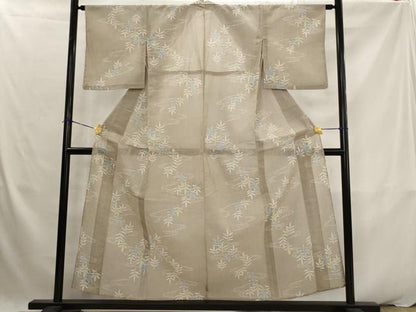 平和屋着物＊夏物　小紋　紗　流水草葉文　洗える着物　AABK2861st