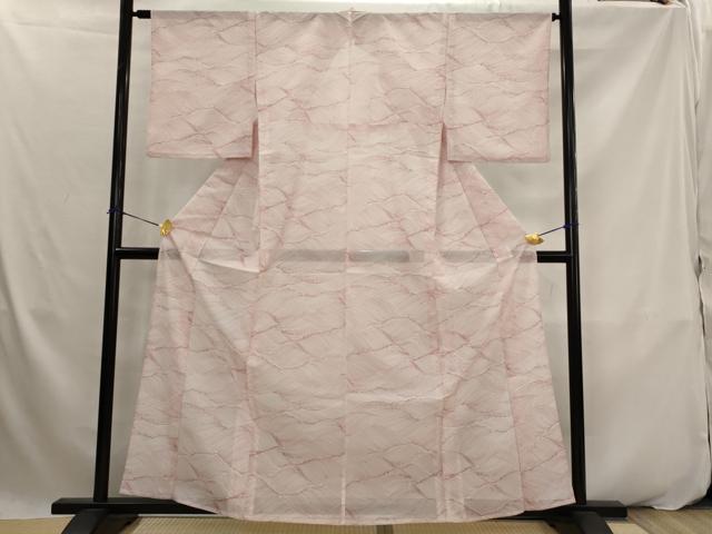 平和屋着物＊夏物　小紋　絽　流水文　さんび謹製　洗える着物　AABK2864st