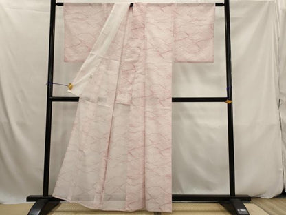 平和屋着物＊夏物　小紋　絽　流水文　さんび謹製　洗える着物　AABK2864st