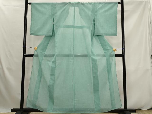 平和屋着物＊夏物　小紋　紗　十字文様　洗える着物　AABK2865st