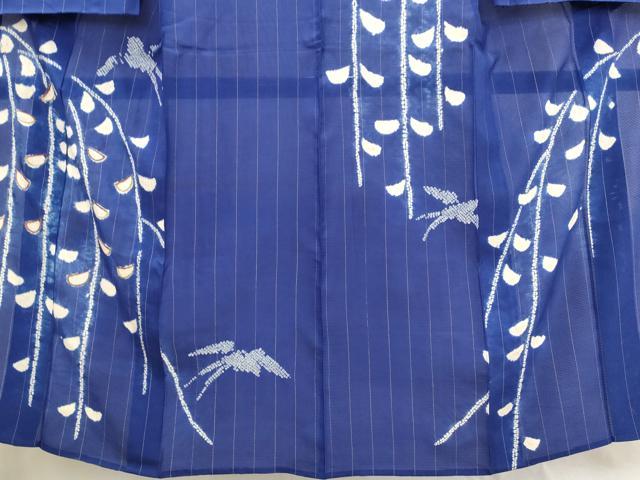 平和屋着物＊夏物　訪問着　絽　絞り　刺繍　花鳥文　金糸　正絹　逸品　AABK2868st