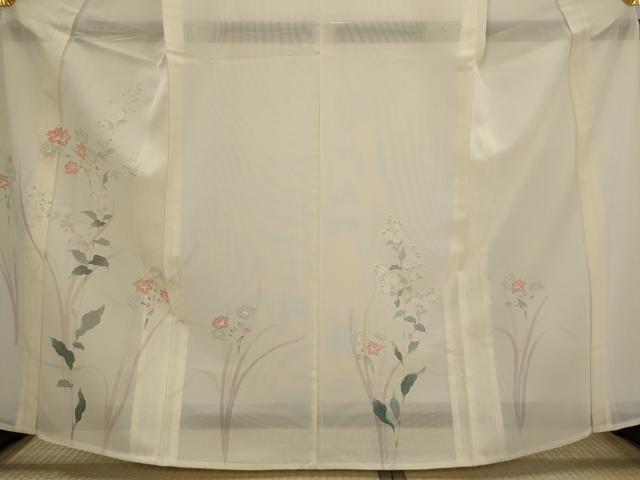 平和屋着物＊夏物　訪問着　絽　友禅　草花文　正絹　逸品　AABK2869st