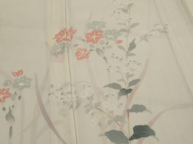 平和屋着物＊夏物　訪問着　絽　友禅　草花文　正絹　逸品　AABK2869st