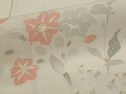 平和屋着物＊夏物　訪問着　絽　友禅　草花文　正絹　逸品　AABK2869st