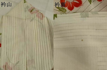 平和屋着物＊夏物　小紋　絽　草花文　洗える着物　AABK2872st