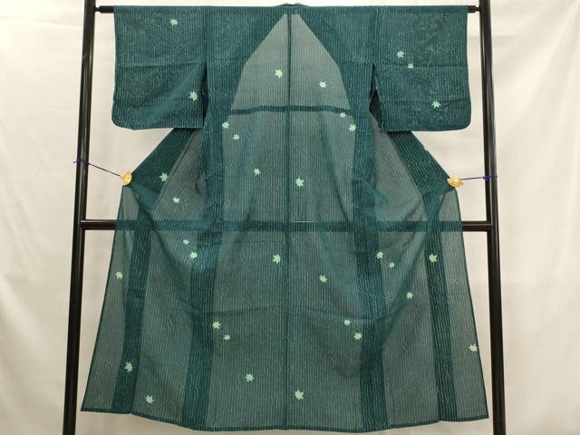 平和屋着物＊夏物　小紋　絽　楓文　正絹　逸品　AABK2875st
