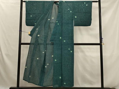 平和屋着物＊夏物　小紋　絽　楓文　正絹　逸品　AABK2875st