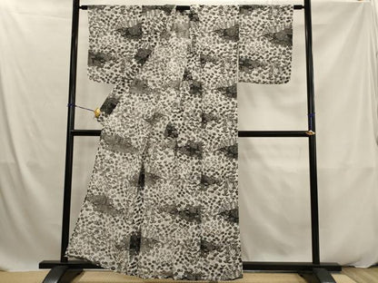 平和屋着物＊夏物　小紋　紗　風景花文　洗える着物　AABK2876st