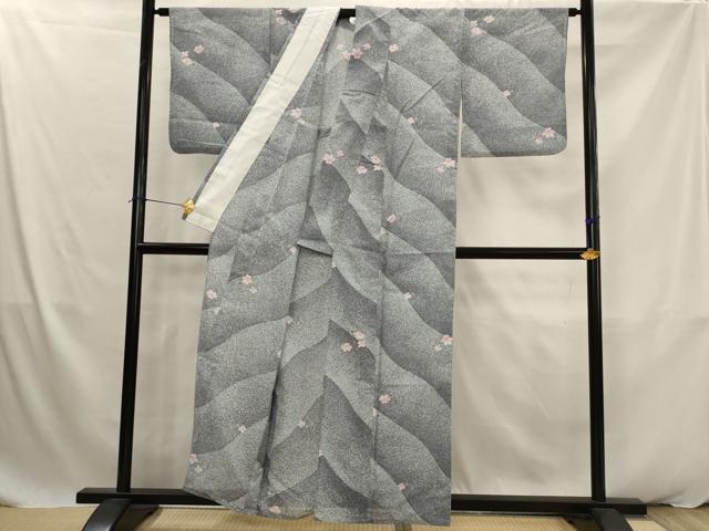 平和屋着物＊夏物　小紋　絽　舞花文　暈し染め　洗える着物　AABK2877st