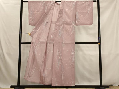 平和屋着物＊夏物　小紋　絽　舞蝶文　洗える着物　AABK2878st
