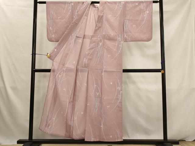 平和屋着物＊夏物　小紋　絽　舞蝶文　洗える着物　AABK2878st