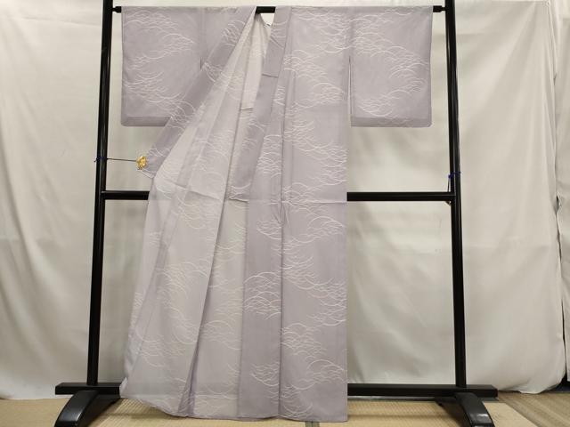 平和屋着物＊夏物　小紋　絽　芝草文　洗える着物　AABK2881st