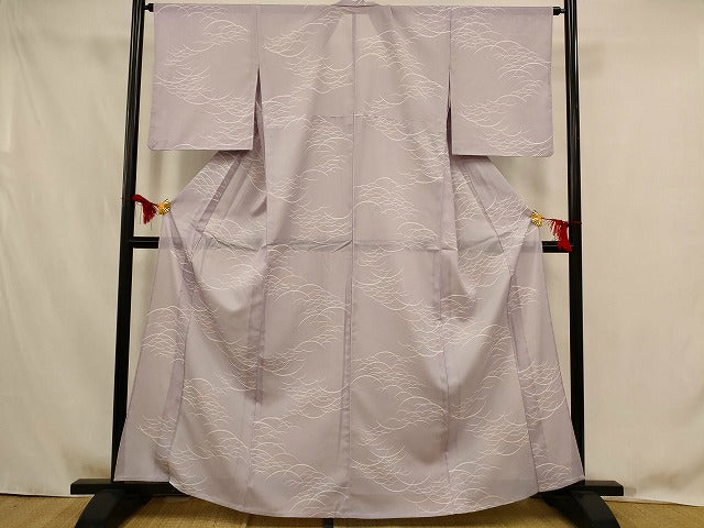 平和屋着物＊夏物　小紋　絽　芝草文　洗える着物　AABK2881st