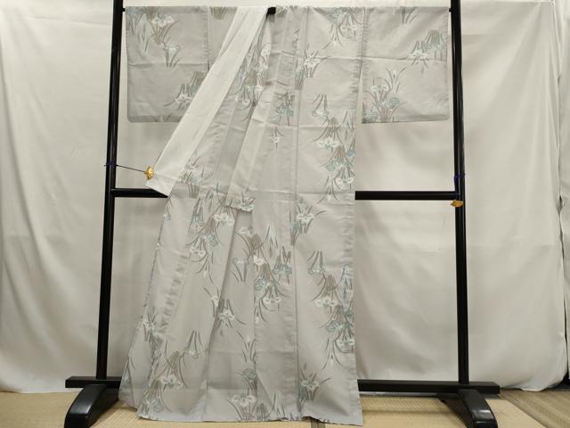 平和屋着物＊夏物　小紋　絽　草花文　洗える着物　AABK2882st