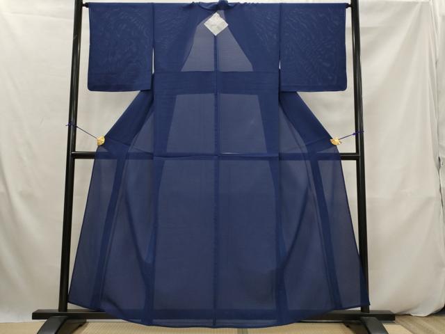 平和屋着物＊夏物　色無地　絽　紺青色　正絹　逸品　未使用　AABK2896st