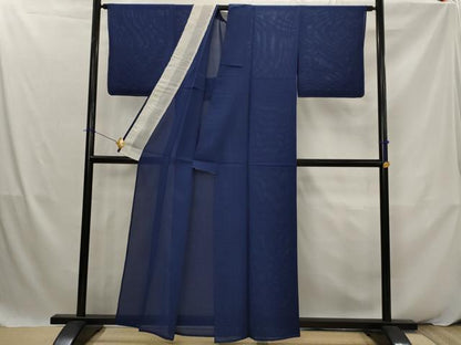 平和屋着物＊夏物　色無地　絽　紺青色　正絹　逸品　未使用　AABK2896st