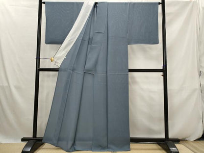 平和屋着物＊夏物　色無地　絽　御召御納戸色　反端付き　正絹　逸品　未使用　AABK2898st