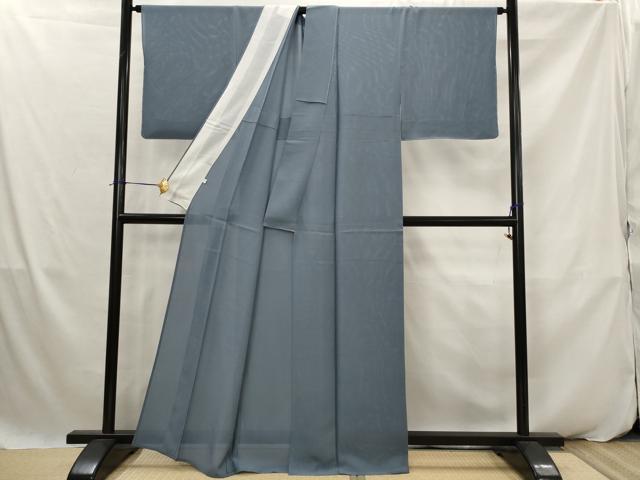 平和屋着物＊夏物　色無地　絽　御召御納戸色　反端付き　正絹　逸品　未使用　AABK2898st