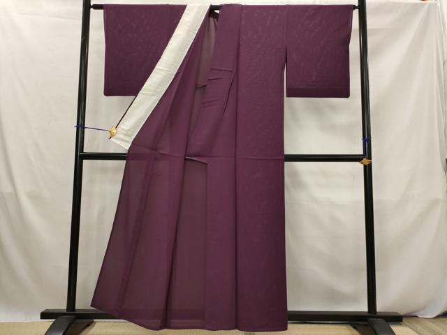 平和屋着物＊夏物　色無地　絽　暗紅色　正絹　逸品　AABK2900st