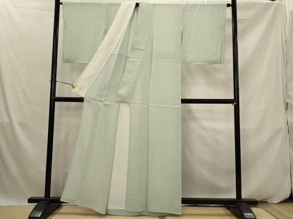 平和屋着物＊夏物　色無地　絽　青磁鼠色　正絹　逸品　AABK2901st