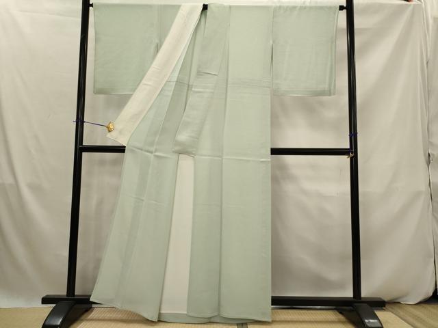 平和屋着物＊夏物　色無地　絽　青磁鼠色　正絹　逸品　AABK2901st