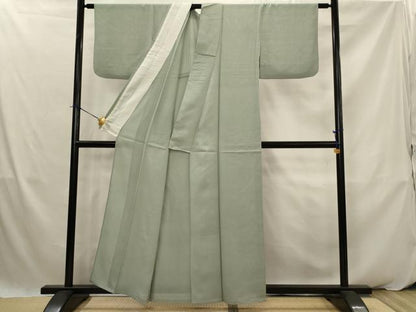 平和屋着物＊夏物　色無地　絽　千草色　正絹　逸品　AABK2902st