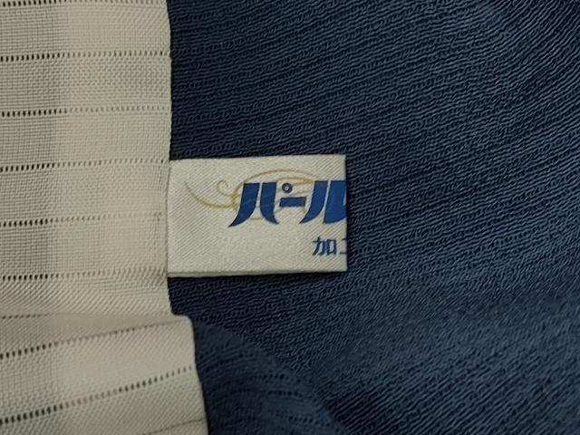 平和屋着物＊夏物　色無地　絽縮緬　作家物　深縹色　正絹　逸品　AABK2903st