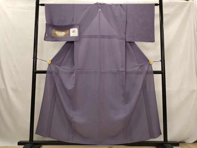 平和屋着物＊夏物　色無地　絽　濃鼠色　反端付き　正絹　逸品　AABK2907st