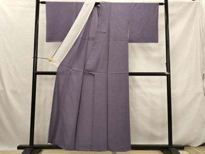 平和屋着物＊夏物　色無地　絽　濃鼠色　反端付き　正絹　逸品　AABK2907st