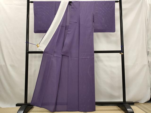 平和屋着物＊夏物　色無地　絽　江戸紫色　正絹　逸品　未使用　AABK2910st