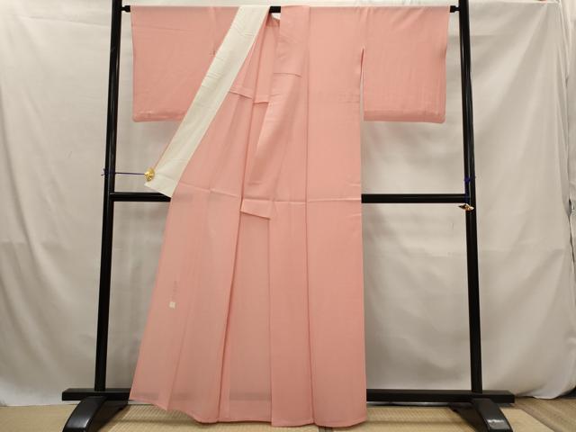 平和屋着物＊夏物　本加賀友禅作家　成竹登茂男監修　色無地　絽　甚三紅色　正絹　逸品　AABK2911st