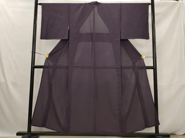 平和屋着物＊夏物　色無地　絽　黒紅色　正絹　逸品　未使用　AABK2912st