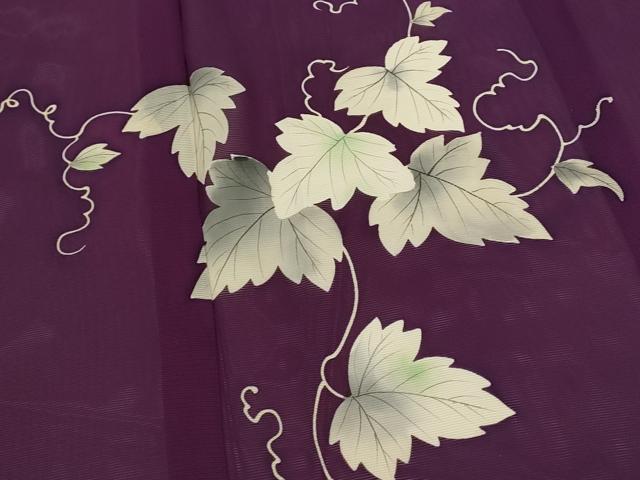 平和屋着物＊夏物　訪問着　絽　手描き　蔦の葉文　正絹　逸品　AABK2913st