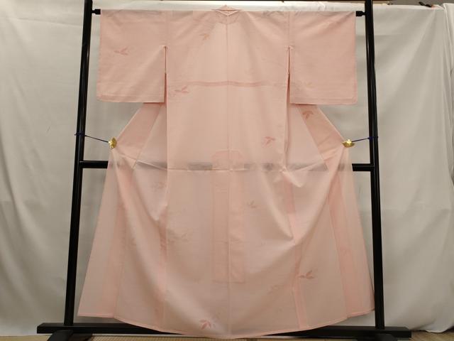 平和屋着物＊夏物　小紋　紗　舞葉紋紗　正絹　逸品　AABK2917st