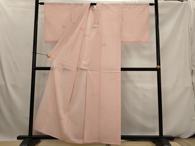 平和屋着物＊夏物　小紋　紗　舞葉紋紗　正絹　逸品　AABK2917st