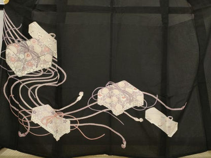 平和屋着物＊夏物　黒留袖　絽　駒刺繍　文箱花文　正絹　逸品　AABK2919st