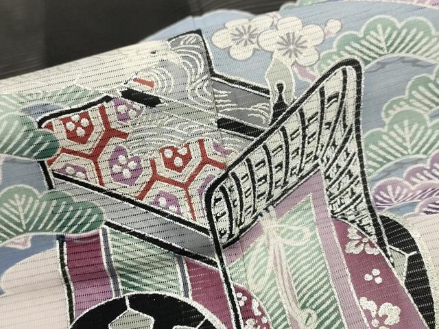 平和屋着物＊夏物　黒留袖　絽　扇飛鳥梅松文　金銀彩　洗える着物　AABK2921st