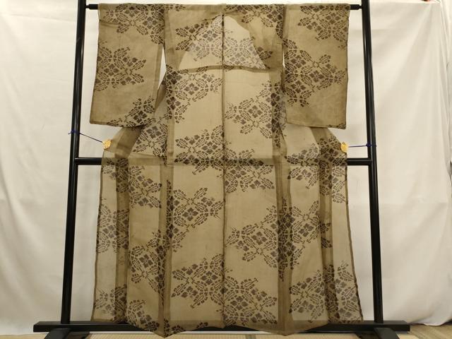 平和屋着物＊夏物　紗紬　花菱文　正絹　逸品　AABK2923st
