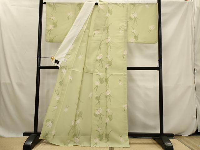 平和屋着物＊夏物　小紋　紗　舞花文　洗える着物　AABK2927st