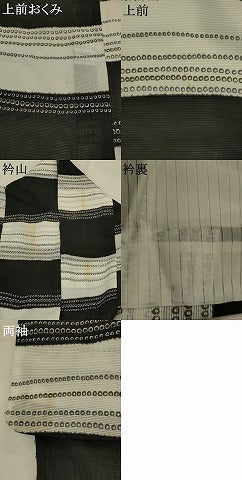 平和屋着物＊夏物　小紋　絽　市松文様　洗える着物　AABK2928st