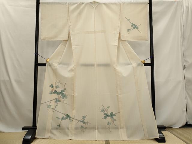 平和屋着物＊夏物　訪問着　紗　瓢箪蔦の葉文　さんび謹製　ロング丈　洗える着物　AABK2935st